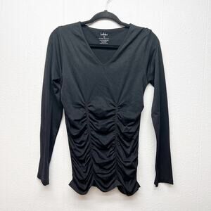 Belldini Womens Top XL Ruched Stretch Activewear Fitness Athleisure Gorpcore